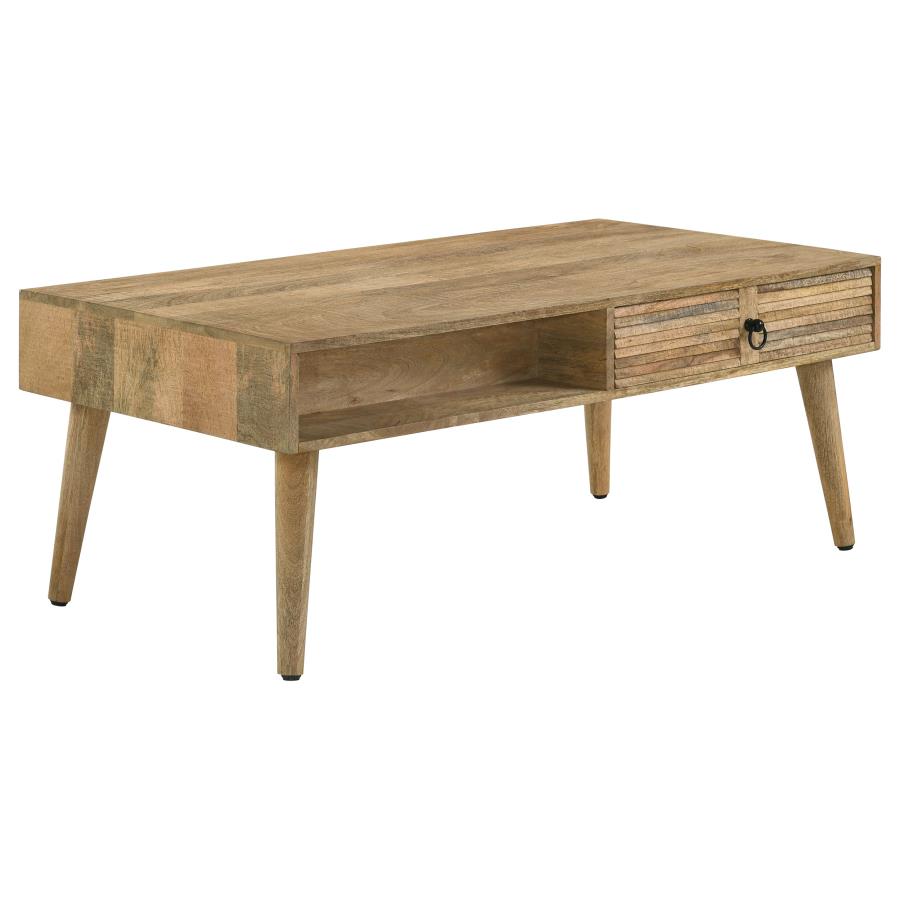 Rectangular 1-drawer Coffee& End Table Natural