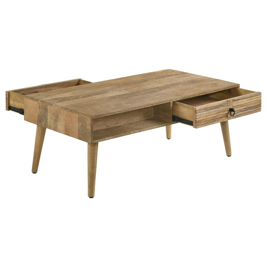 Rectangular 1-drawer Coffee Table Natural