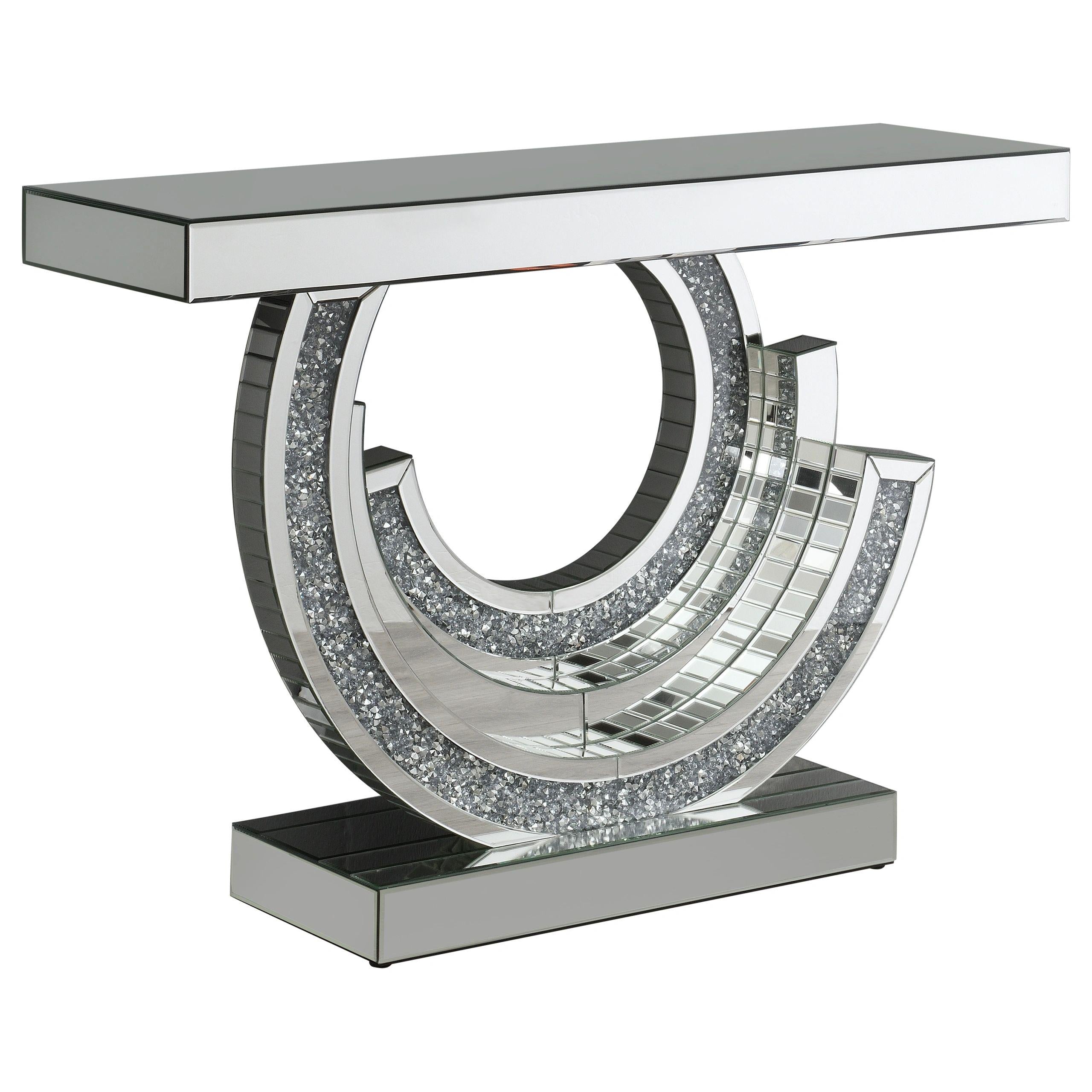 Multi-Dimensional Abstract Mirrored Console Table