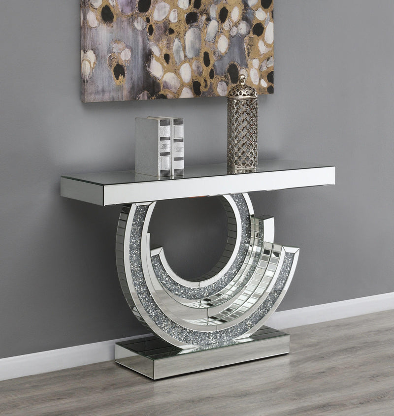 Multi-Dimensional Abstract Mirrored Console Table