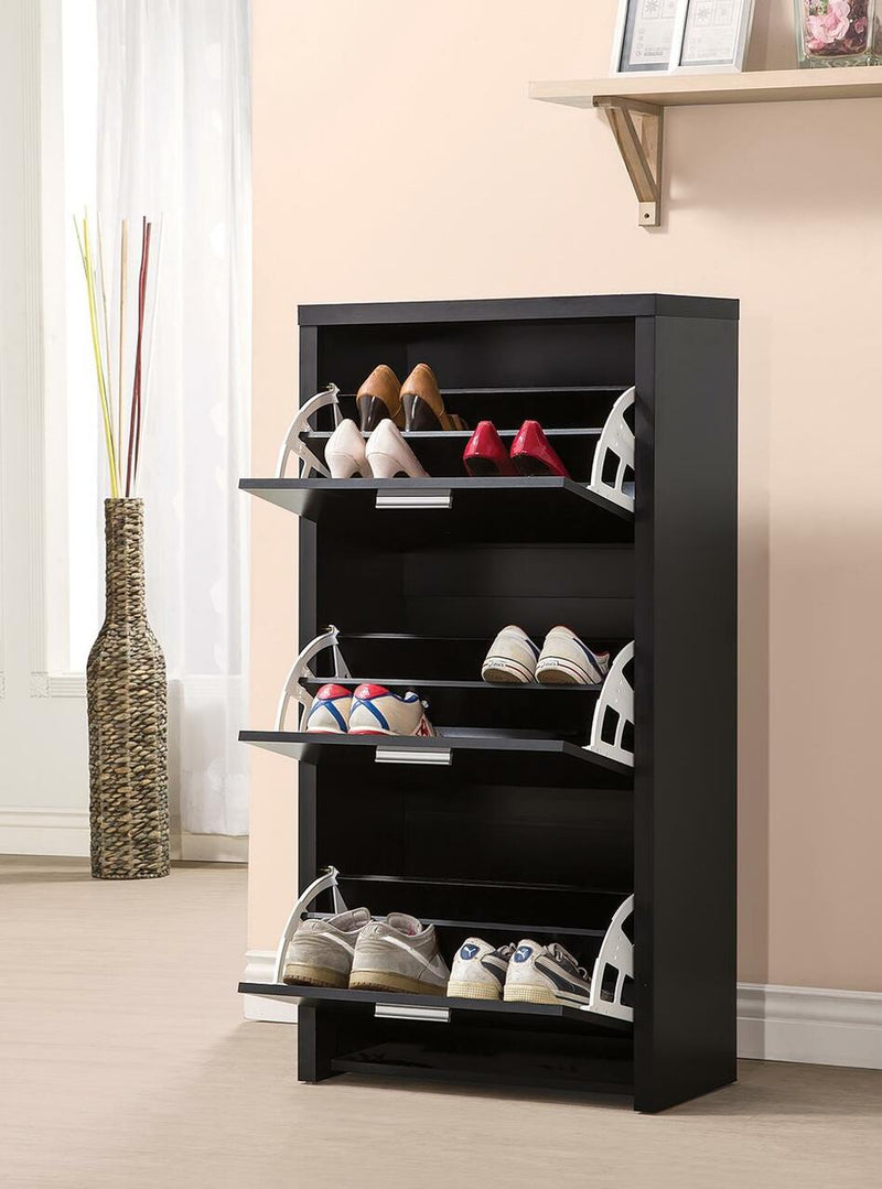Black Shoe Storage Cabinet