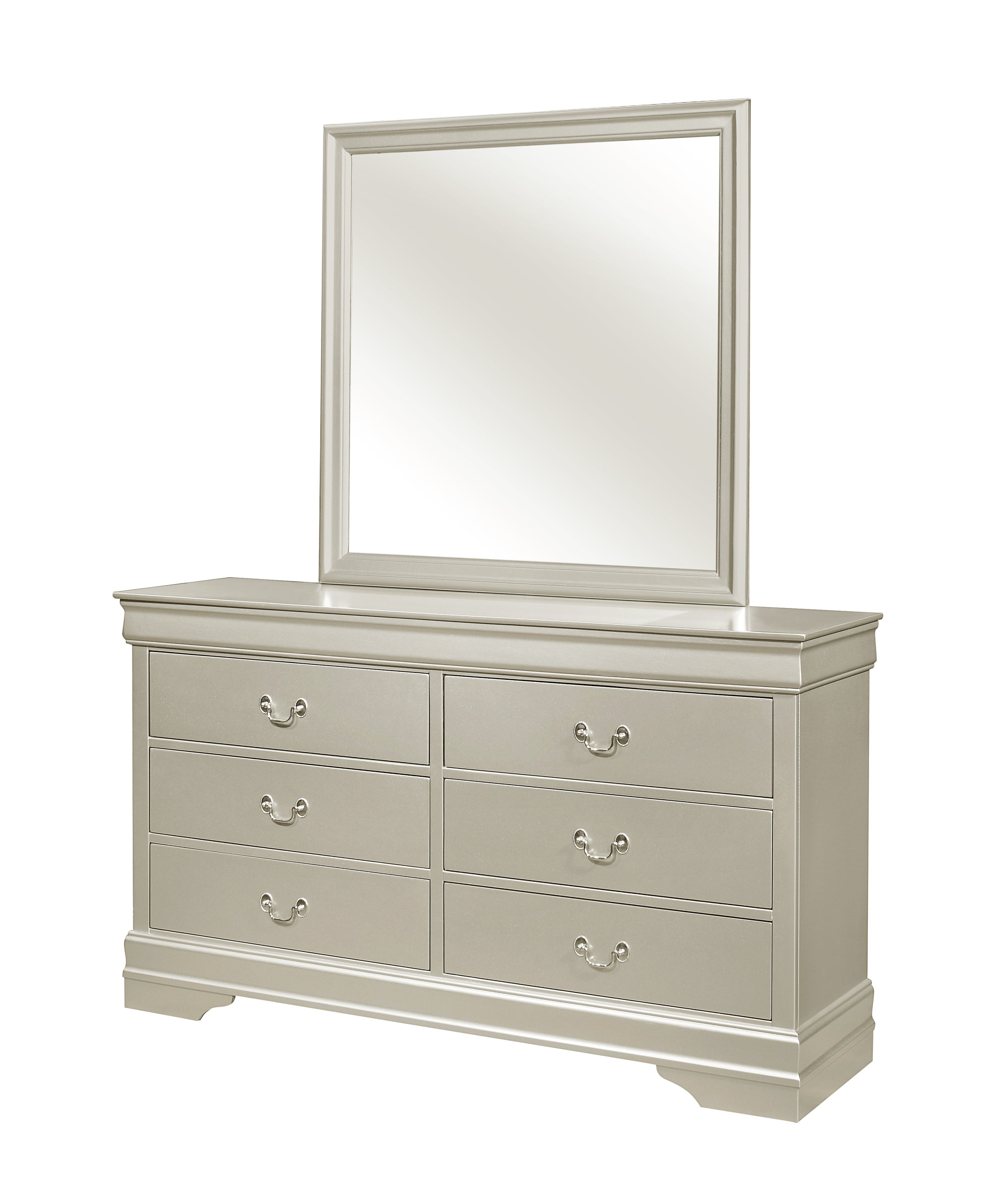 Louis Philip Champagne Bedroom Dresser&Mirror