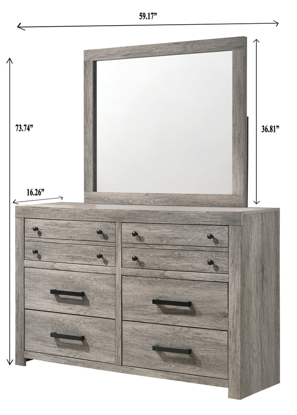 Tundra Grey Bedroom Dresser&Mirror