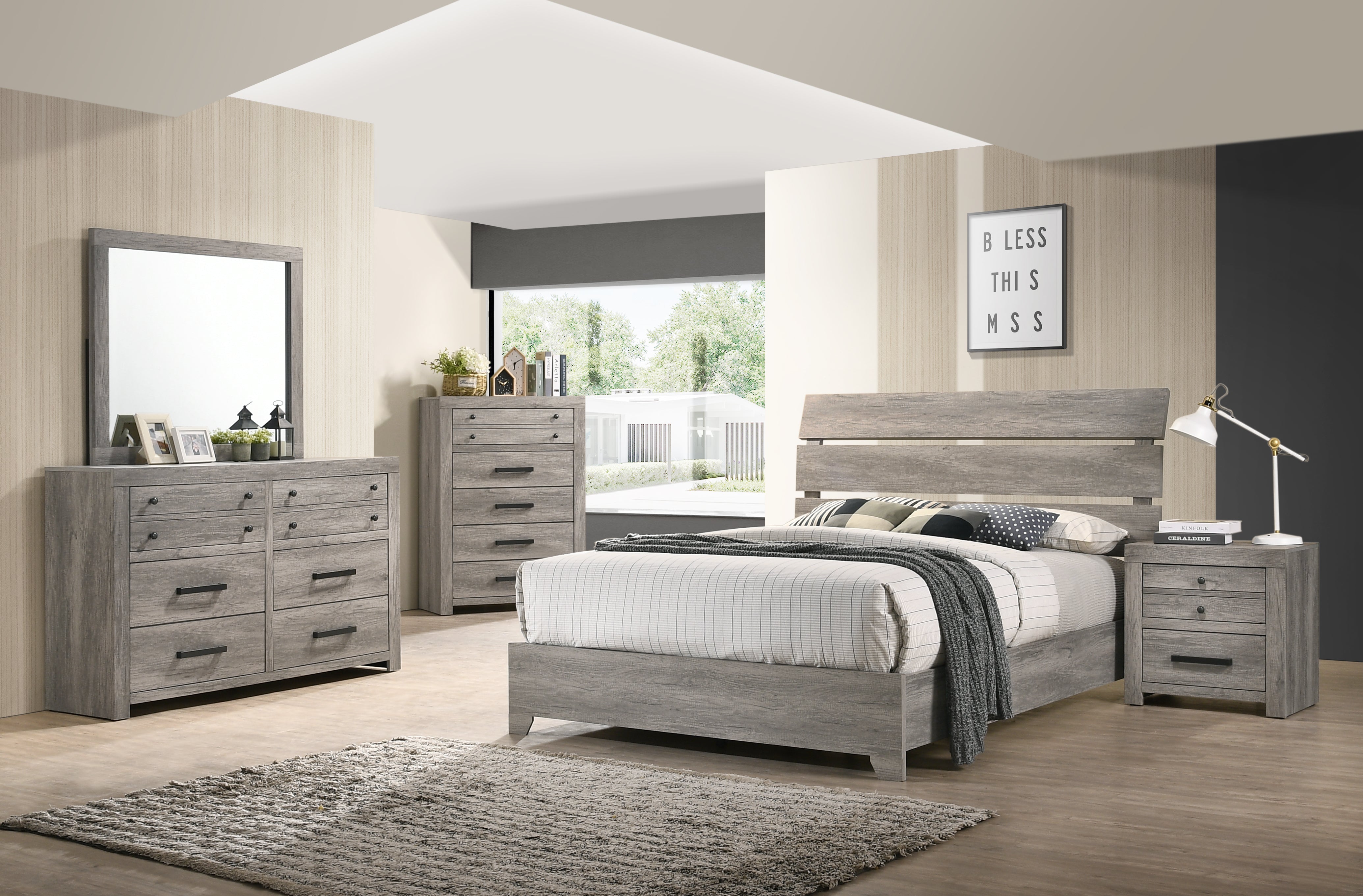 cheap grey dresser set Tundra Grey Bedroom Set Collection