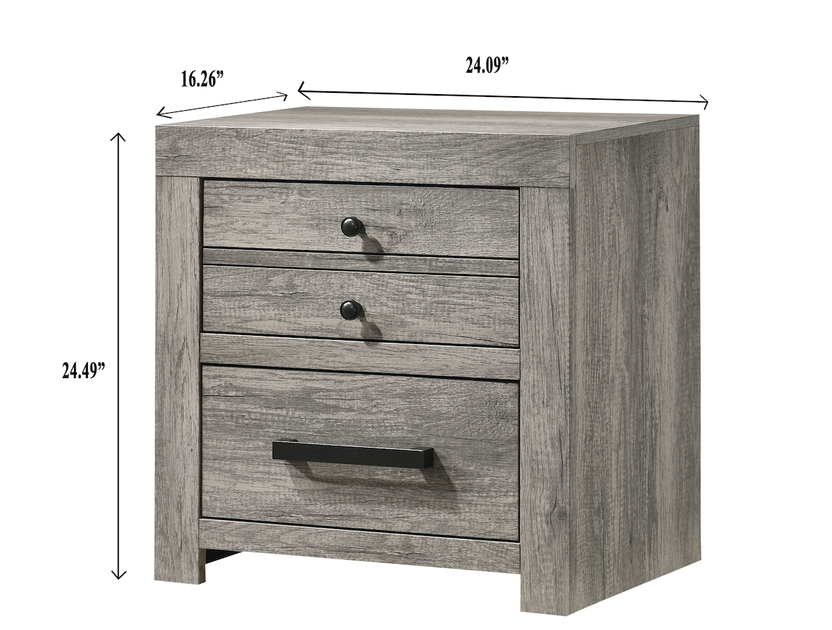 Tundra Grey Bedroom Nightstand