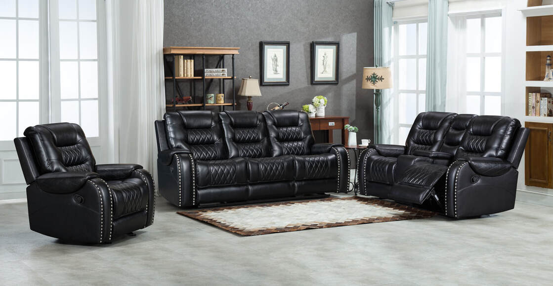 Ashley Black 3PC Reclining Set