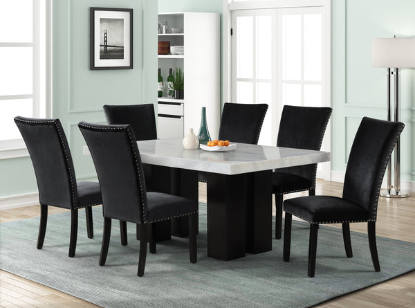 Black Dining Table + 6 Chair Set