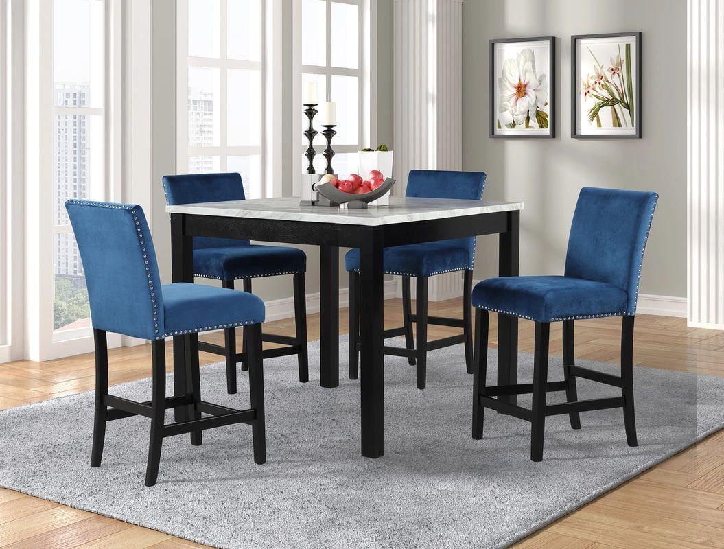 Dior Blue Marble 4-Piece Dinette