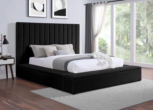 France - Black Platform Bed with Storage