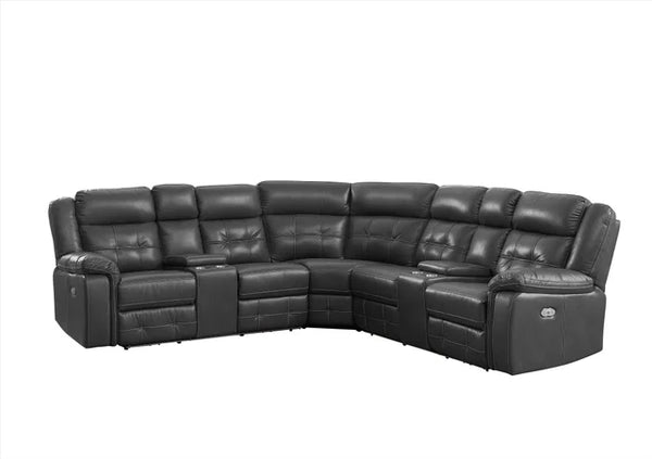 Grey Power Reclining Sectional