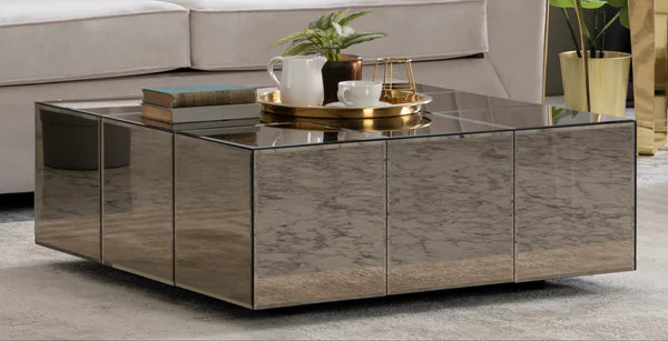 Dream Glass Bronze/Gold 3-Piece Coffee Table