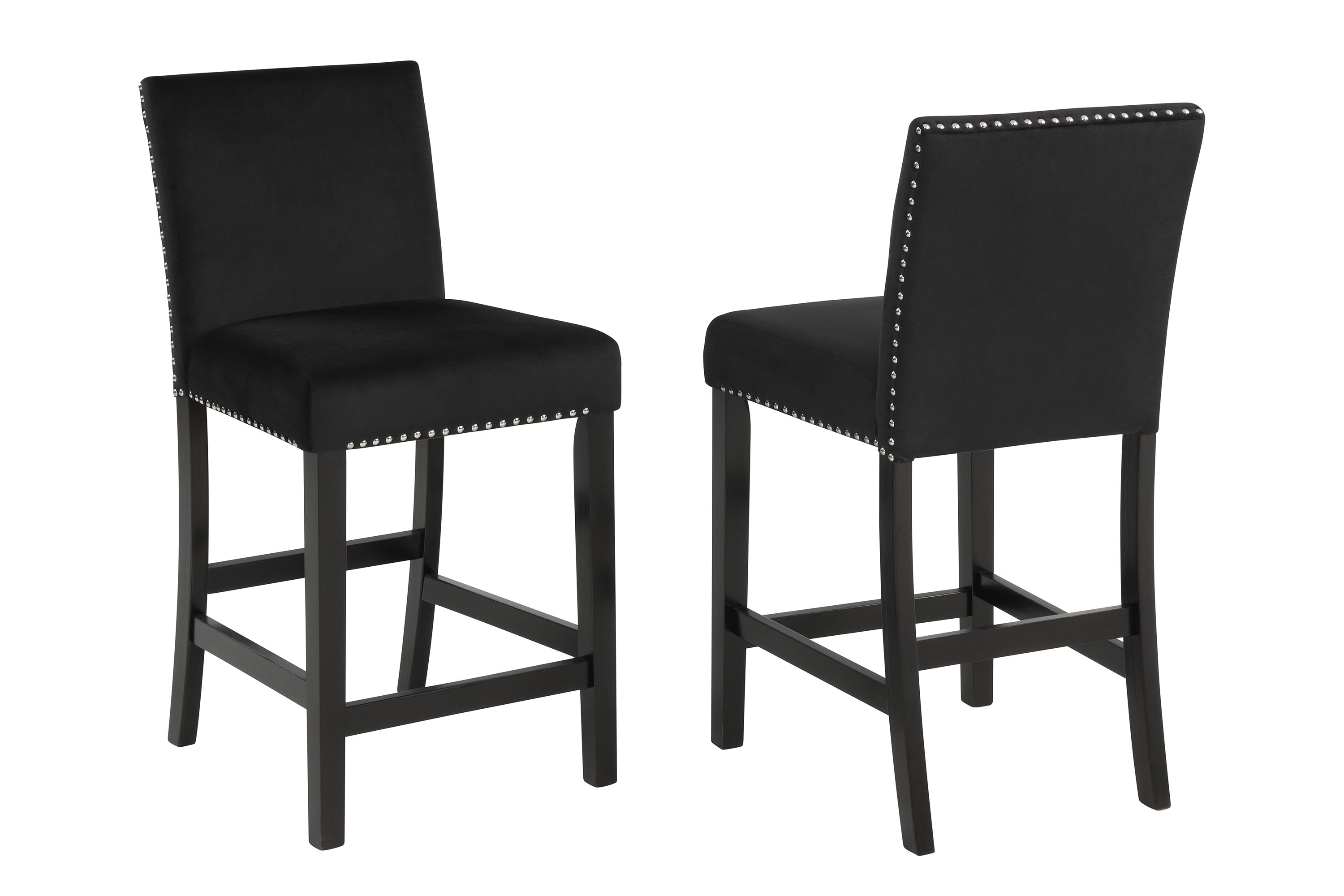 Lennon Black Velvet Counter Height 5-Piece Dinette Set