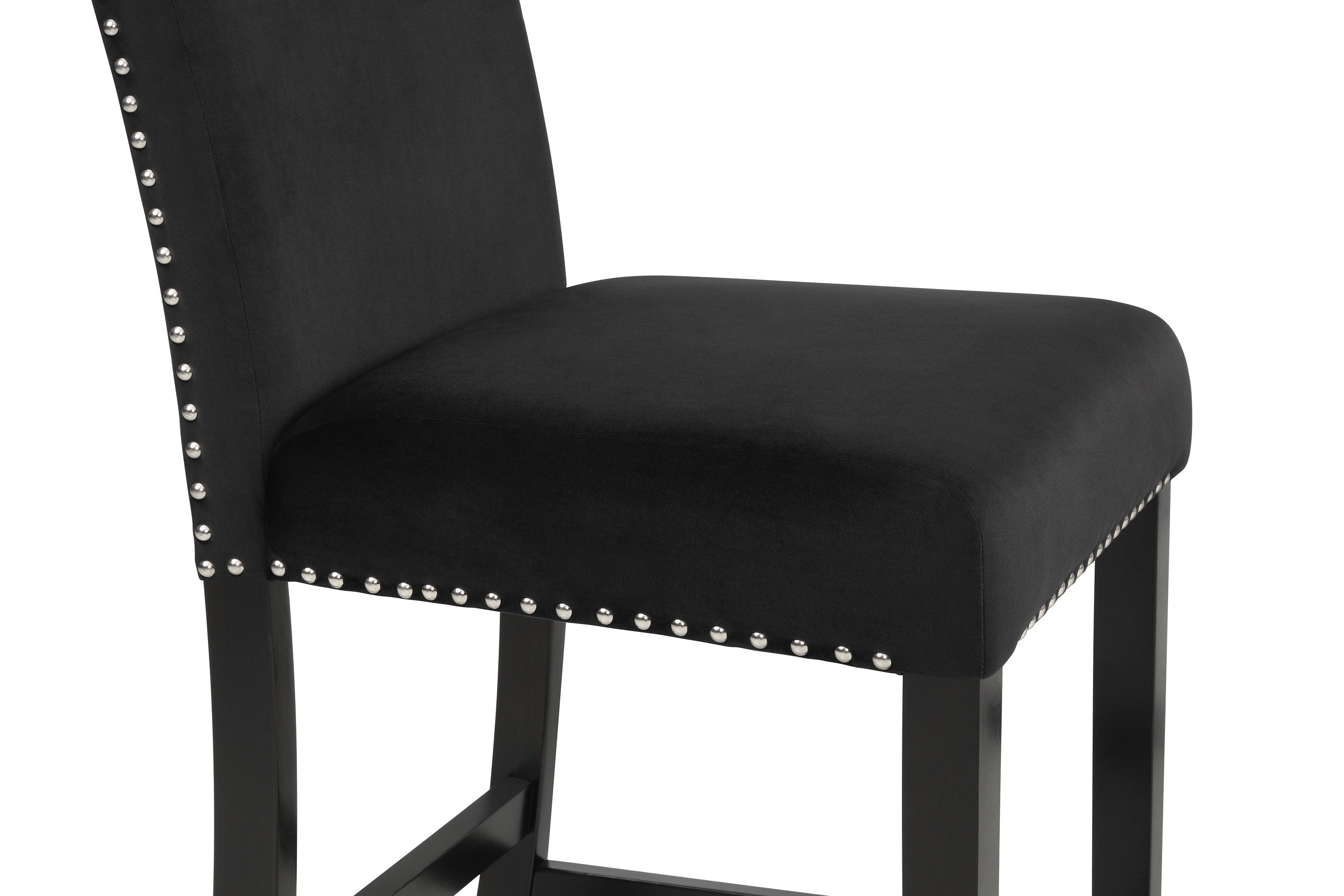 Lennon Black Velvet Counter Height 5-Piece Dinette Set