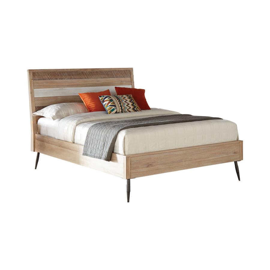 Marlow Wood Platform Bed Rough Sawn Multi