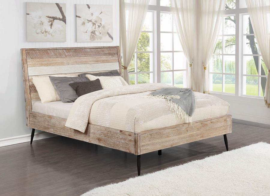 Marlow Wood Platform Bed Rough Sawn Multi