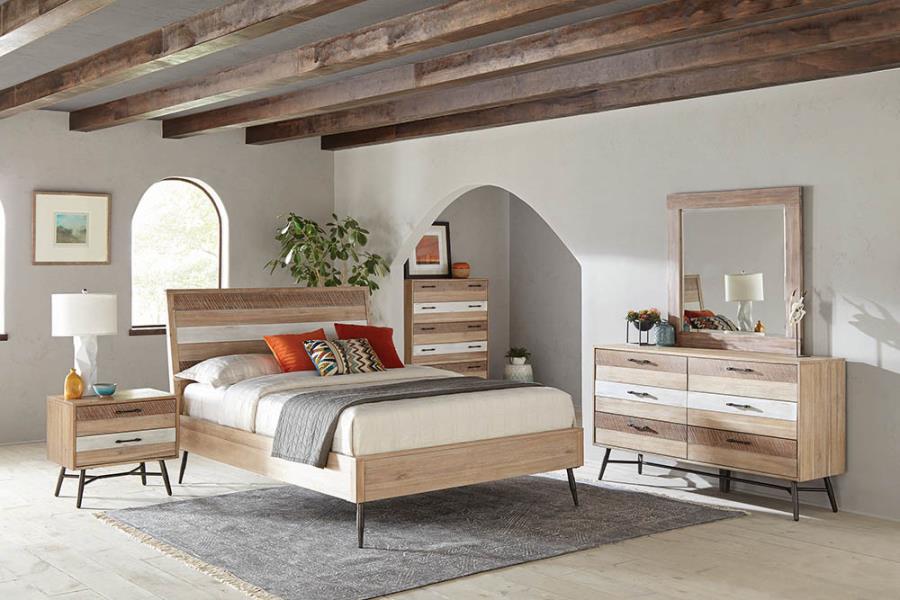 Marlow Wood Platform Bed Rough Sawn Multi