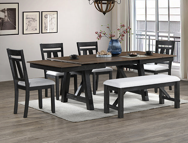 Maribelle Wheat Charcoal Table Height 5-Piece Dining Set