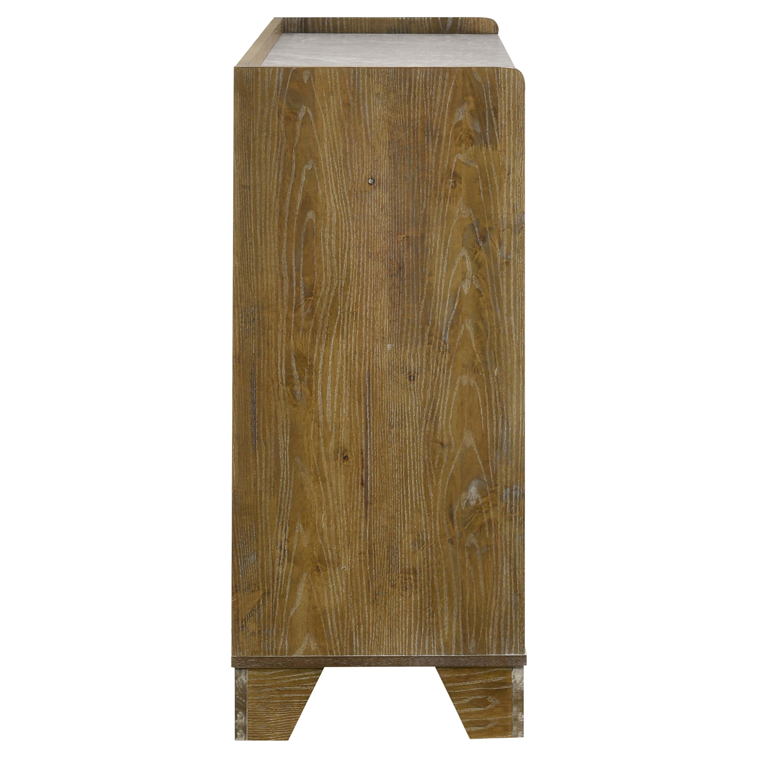 Henderson Medium Oak Dresser with Mirror, Chest, Nightstand and Mirror