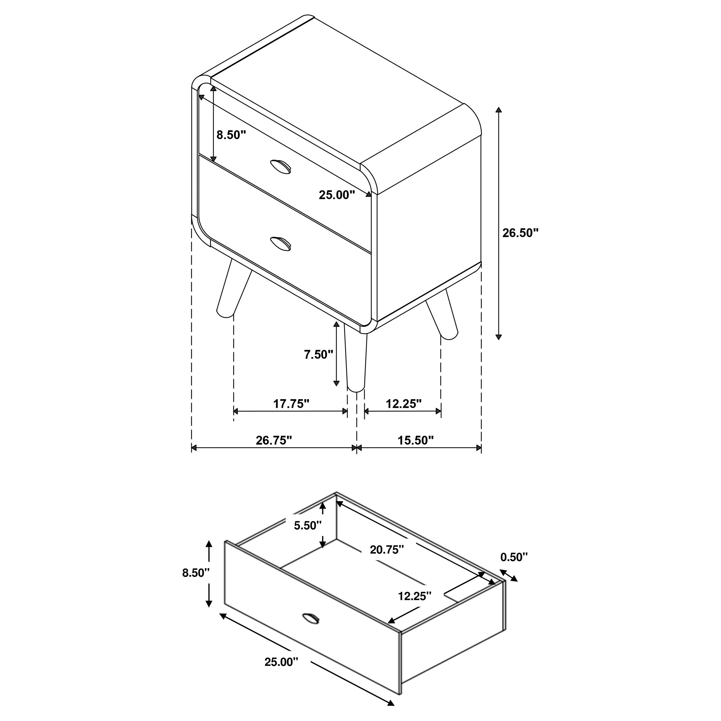 Robyn Light Ash Dresser with Mirror, Chest, Nightstand and Mirror with Natural