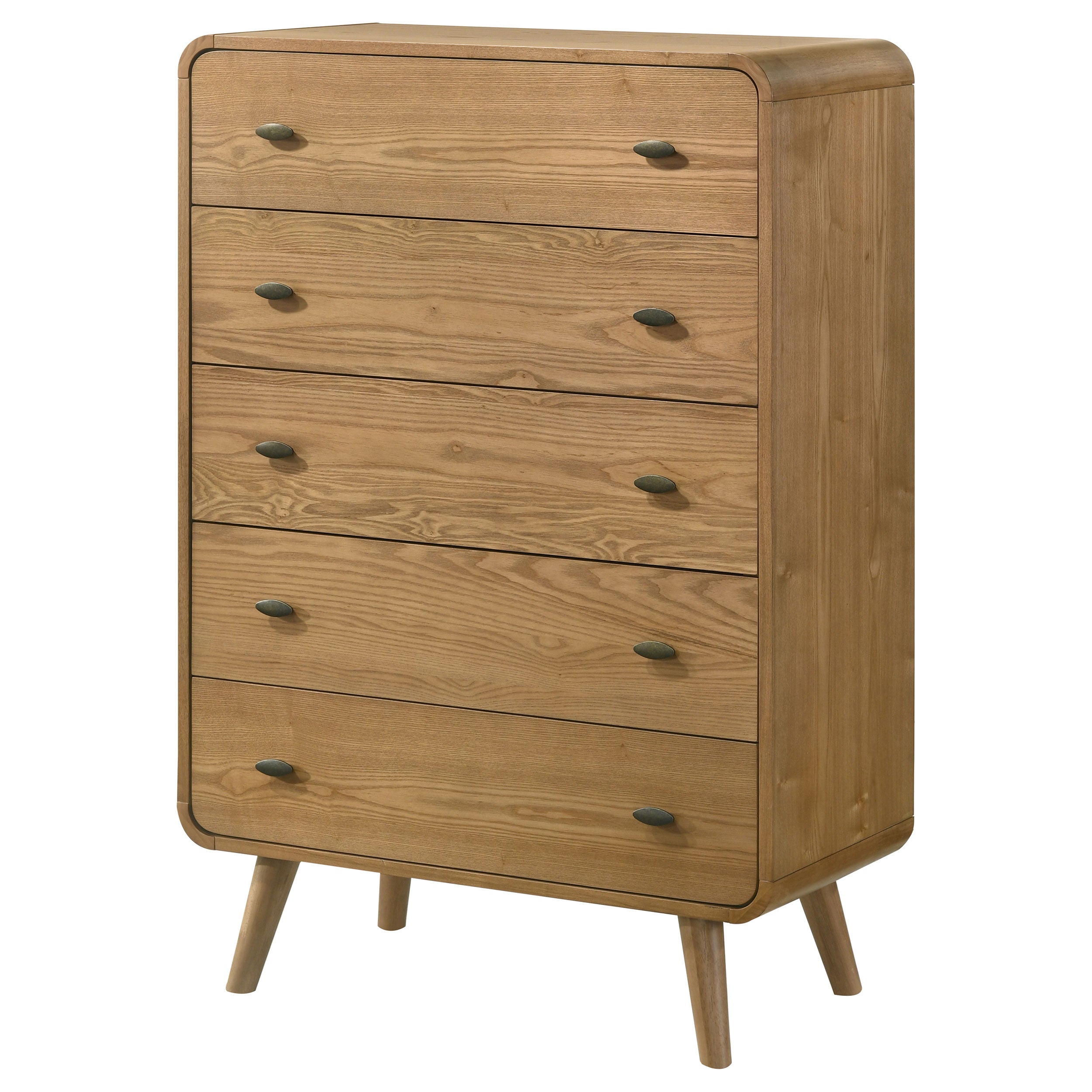 Robyn Light Ash Dresser with Mirror, Chest, Nightstand and Mirror with Natural