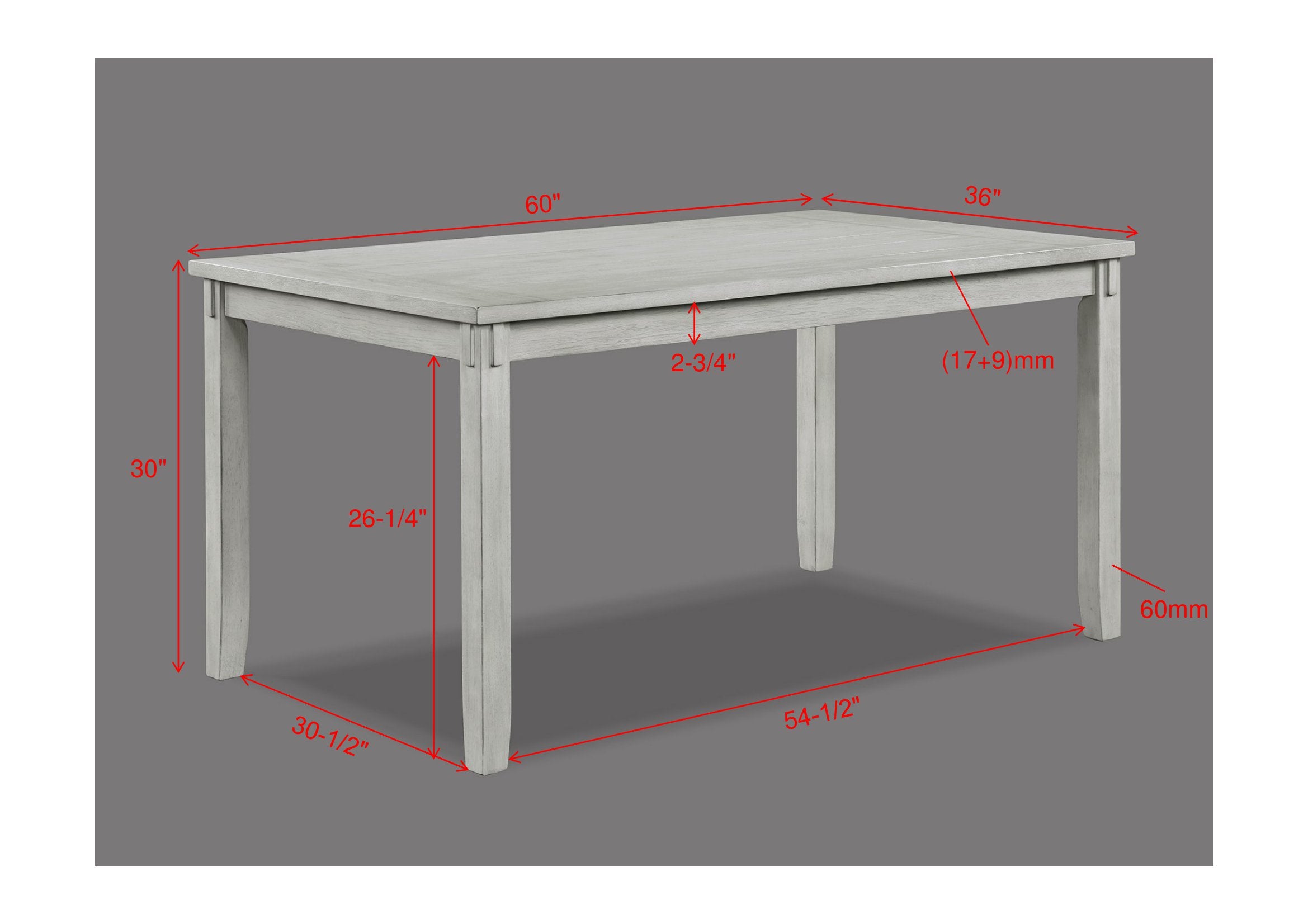 Clara Driftwood Table Height 5-Piece Dining Set