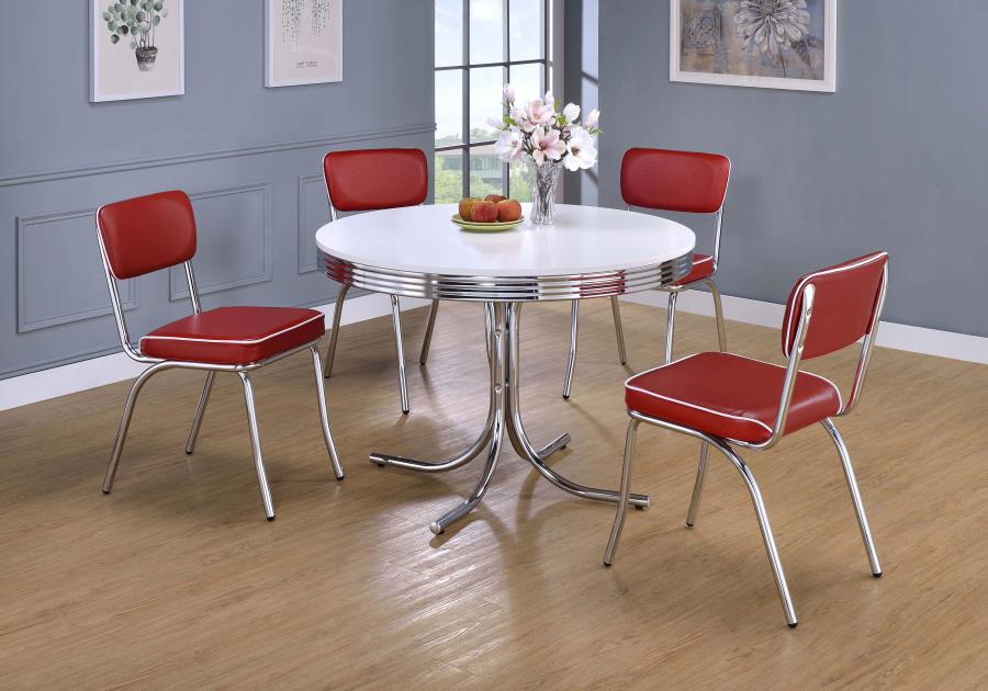 Retro 5-piece Round Dining Table Sets