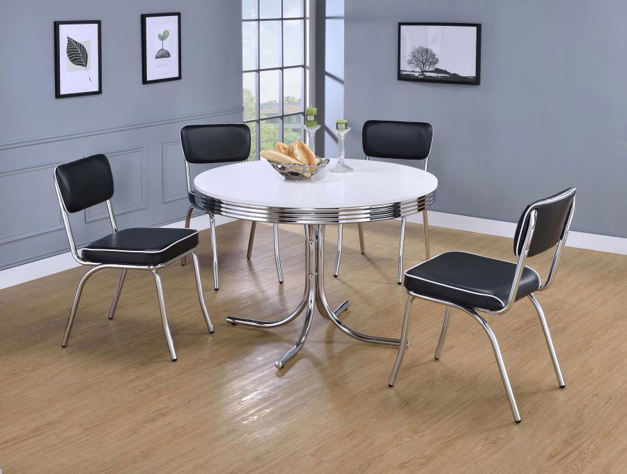 Retro 5-piece Round Dining Table Sets