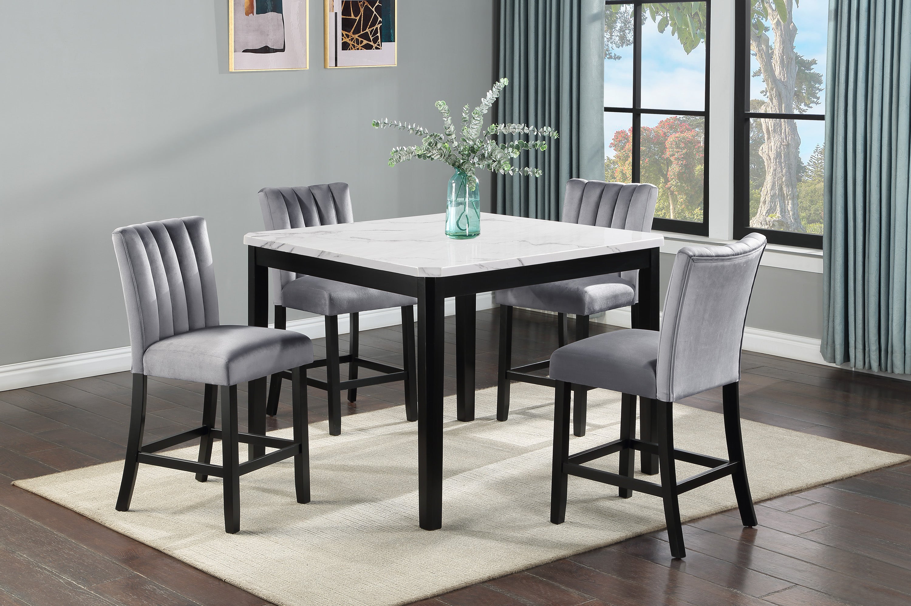 Pascal 6 Pcs Counter Height Dining Set With Bench