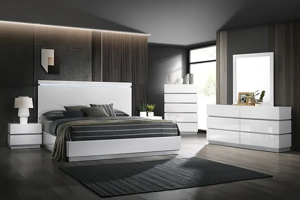 Florence White Queen 4Pcs Bedroom Set