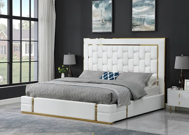 Marbella White Bed Platform With Storage