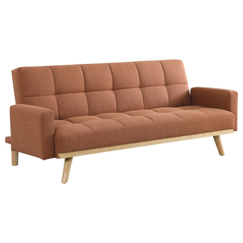 Orange Linen Sleeper Sofa