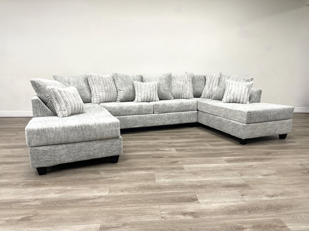 411 Gray - Double Chaise Sectional