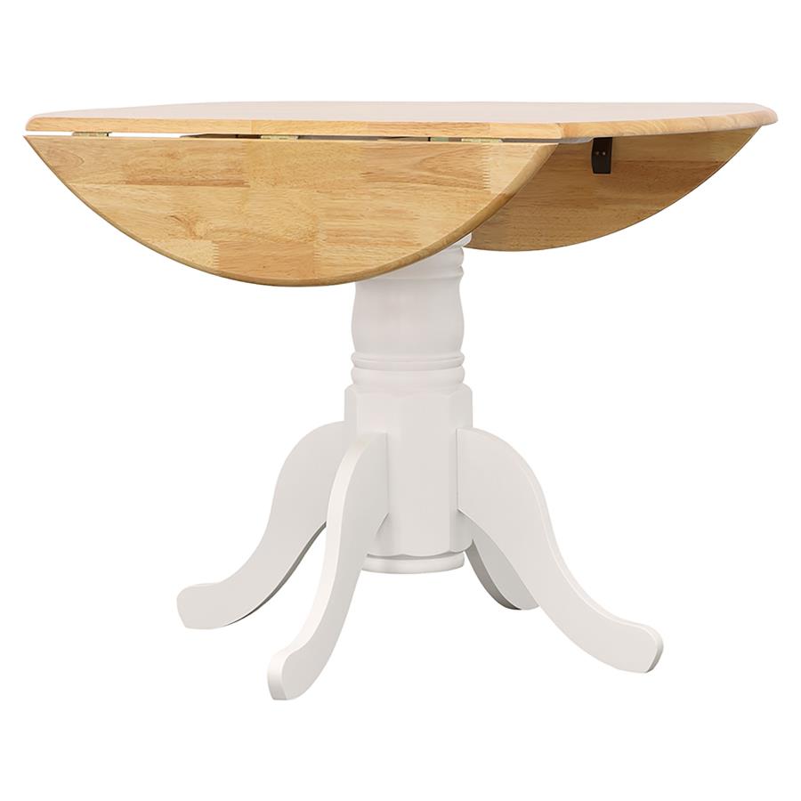 Round 40-inch Drop Leaf Extension Dining Table White