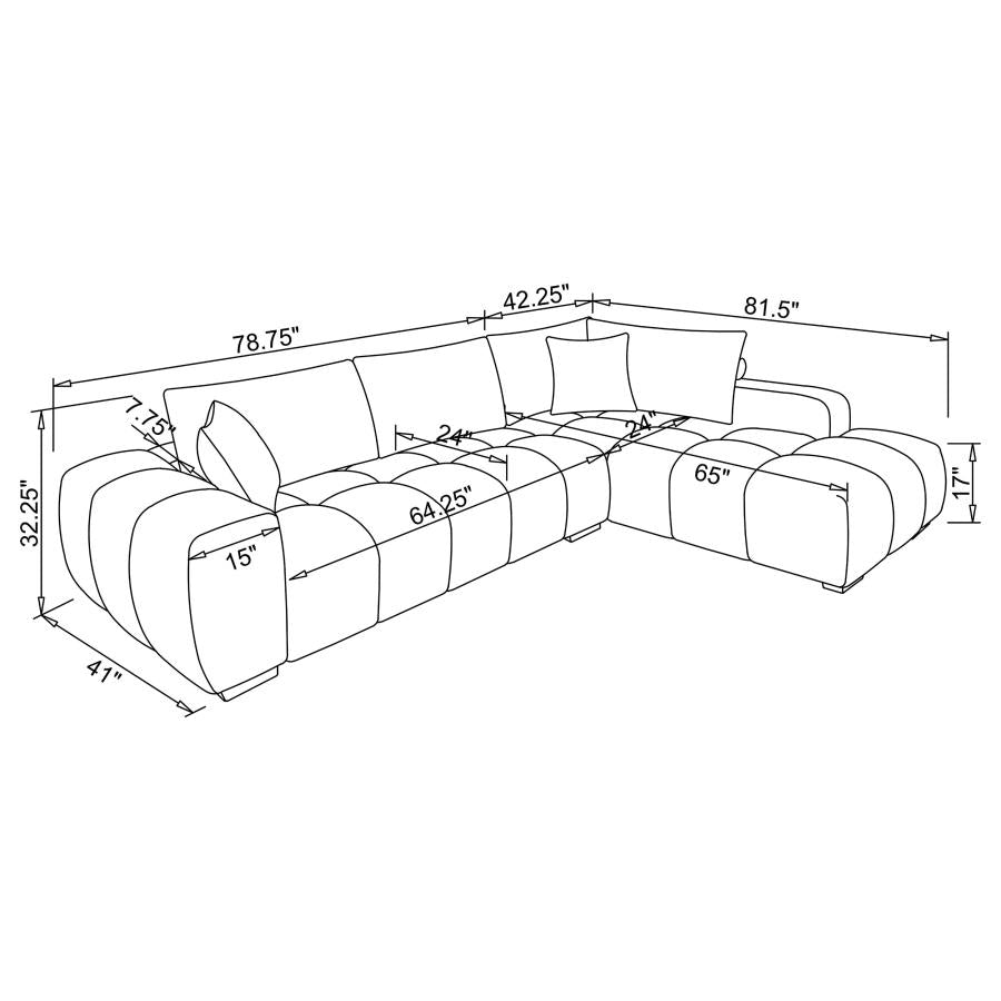 The Soho Sectional – Ember (Dark Orange)