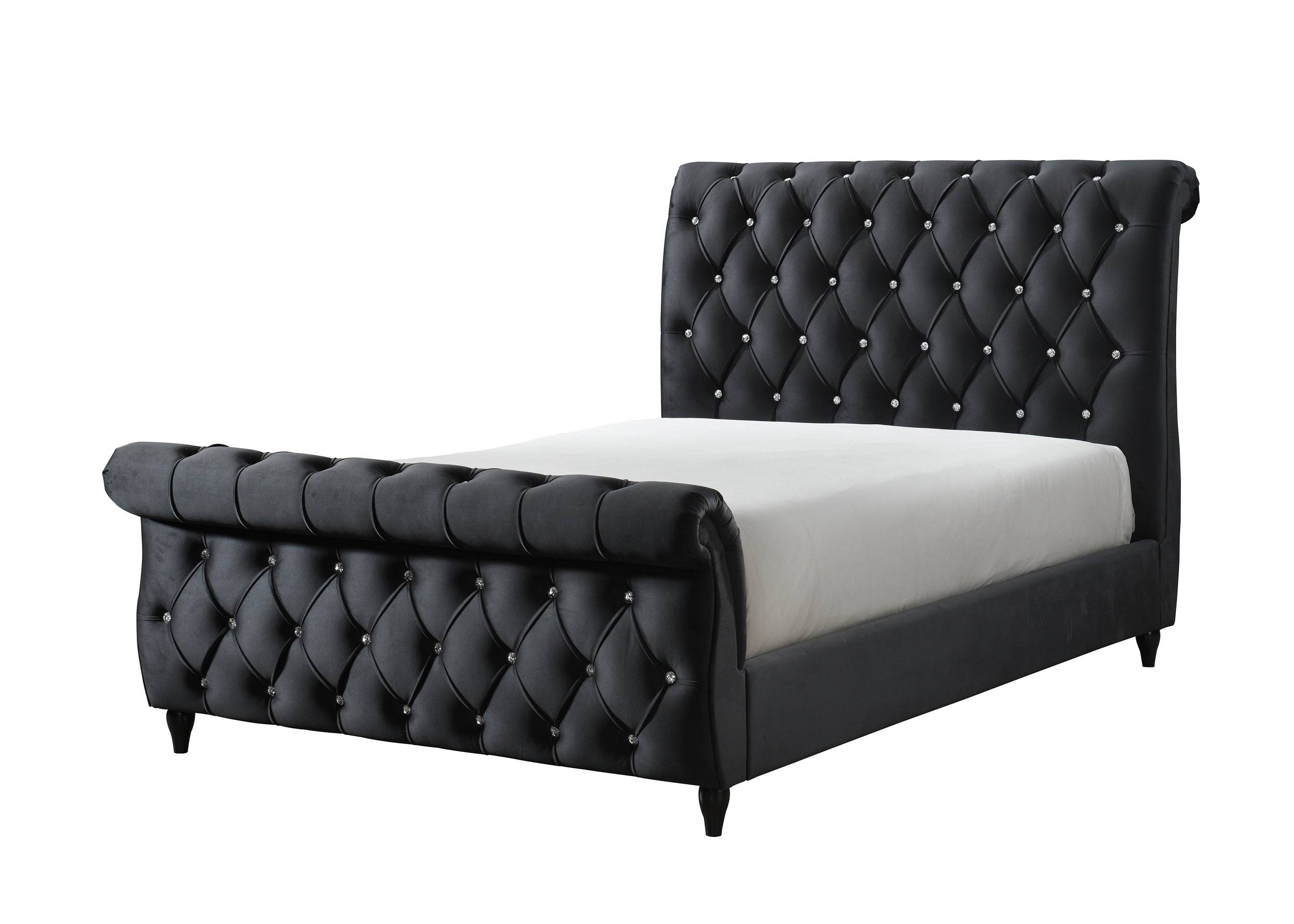 Kyrie Black Velvet Bed Frame