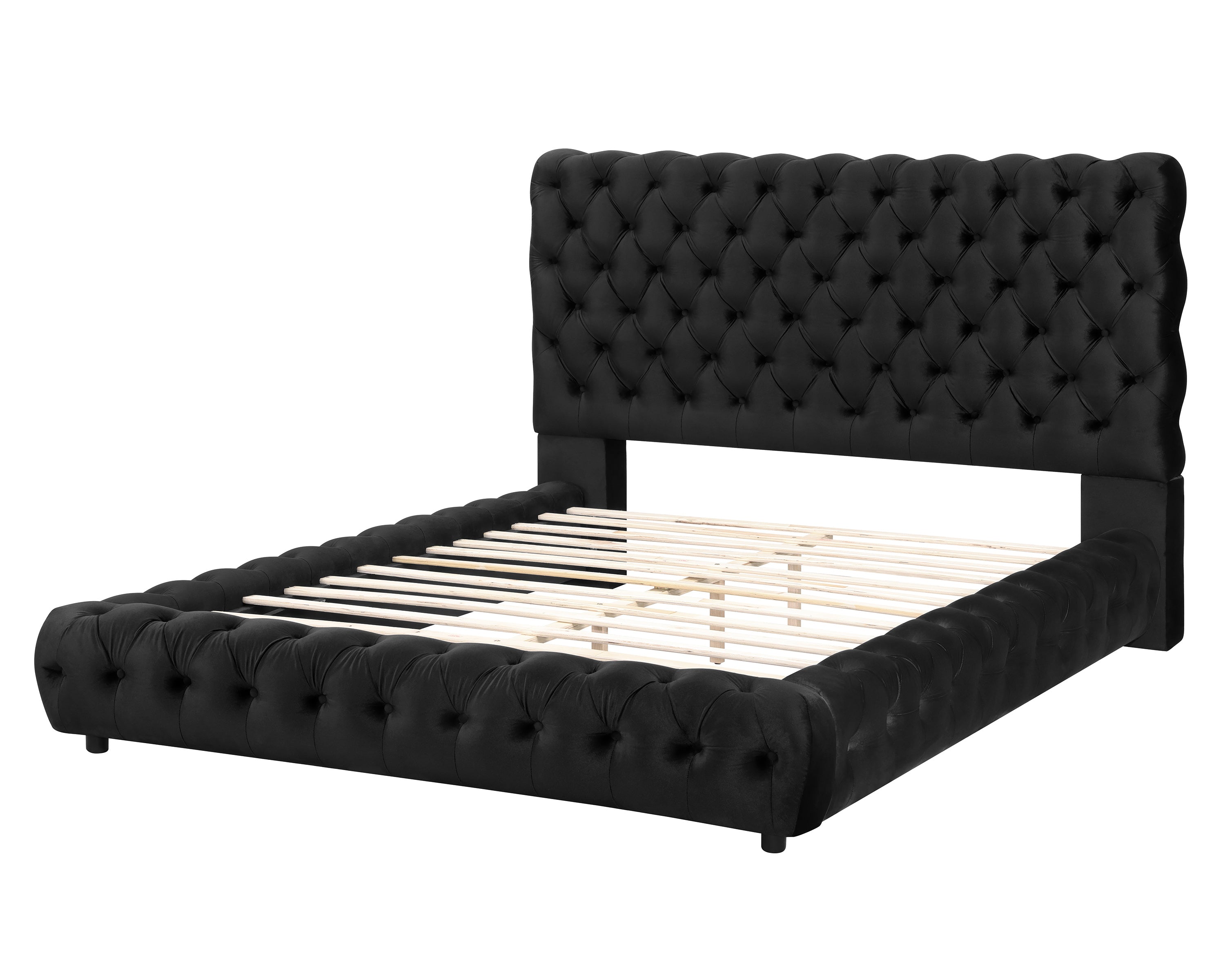 Flory Black Velvet Bed Frame