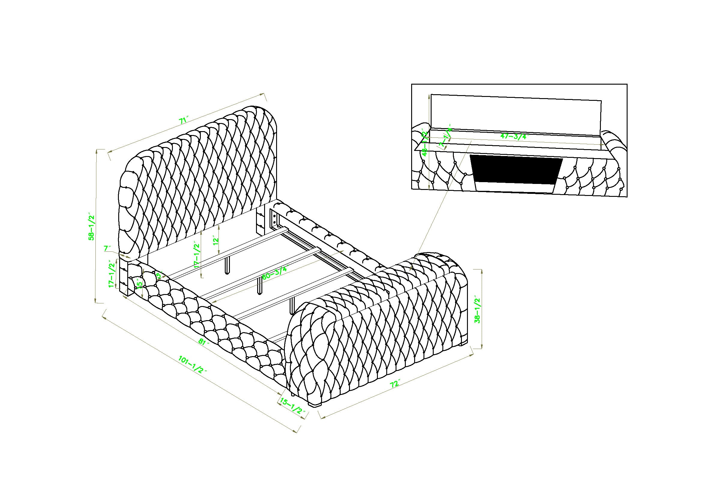 NATALIA BED W/FIREPLACE,TV LIFT