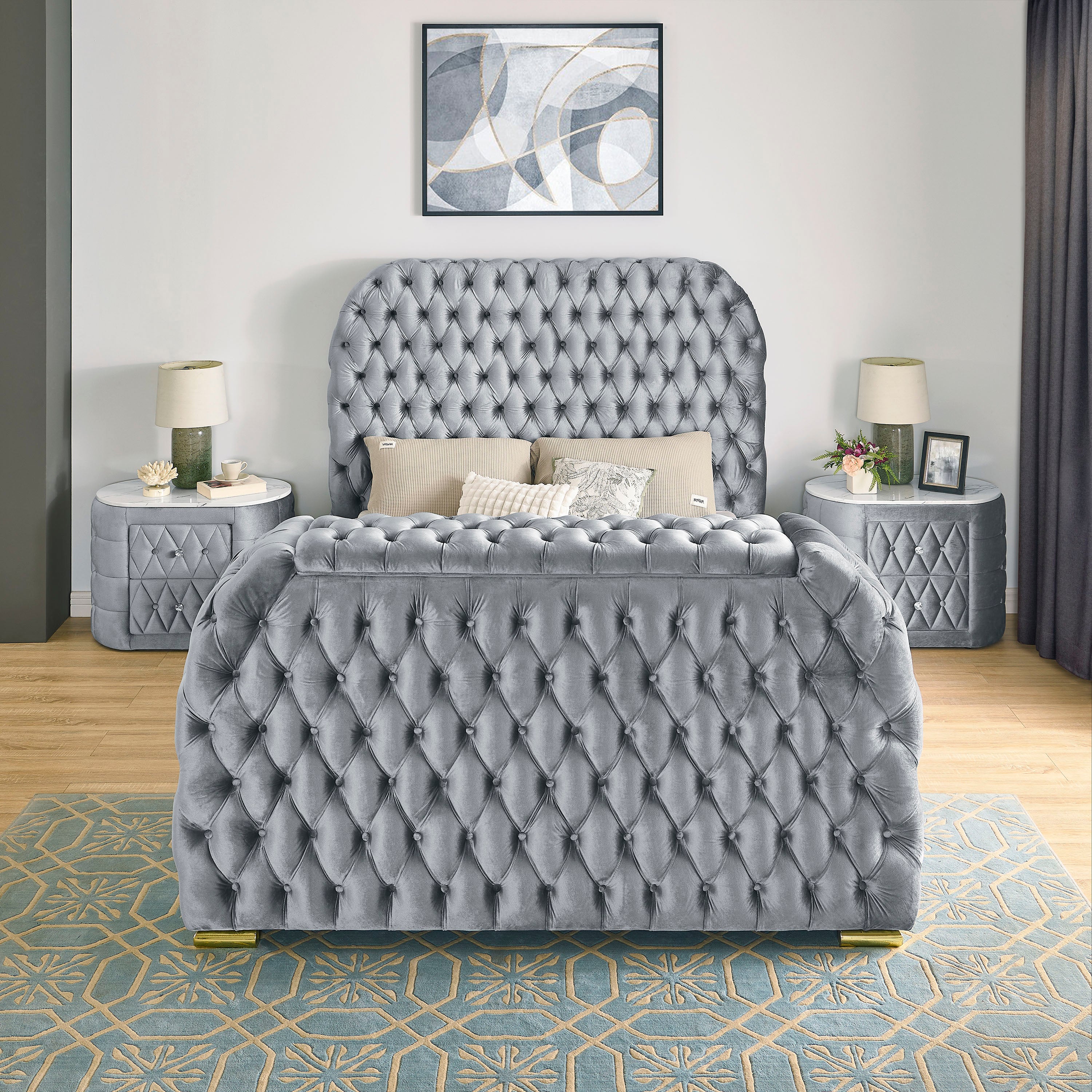 NATALIA BED W/FIREPLACE,TV LIFT