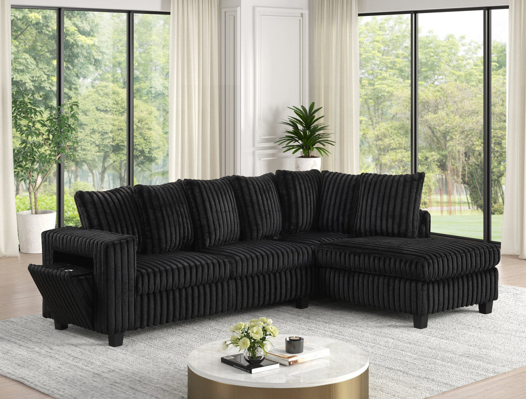 Maria Reversible Sectional – Black