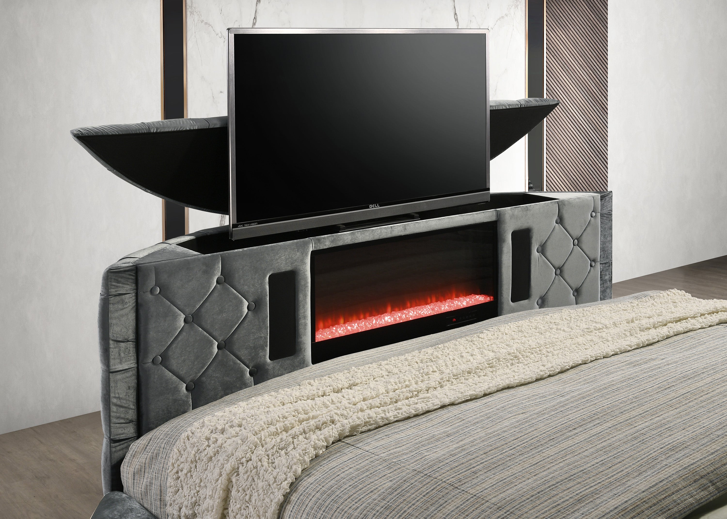 The Voltare Futuristic Bed - Grey