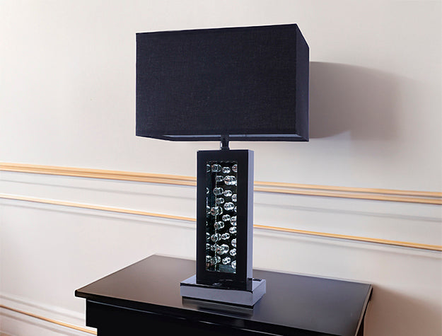 Monica Table Lamp Black Nickel Led Accent