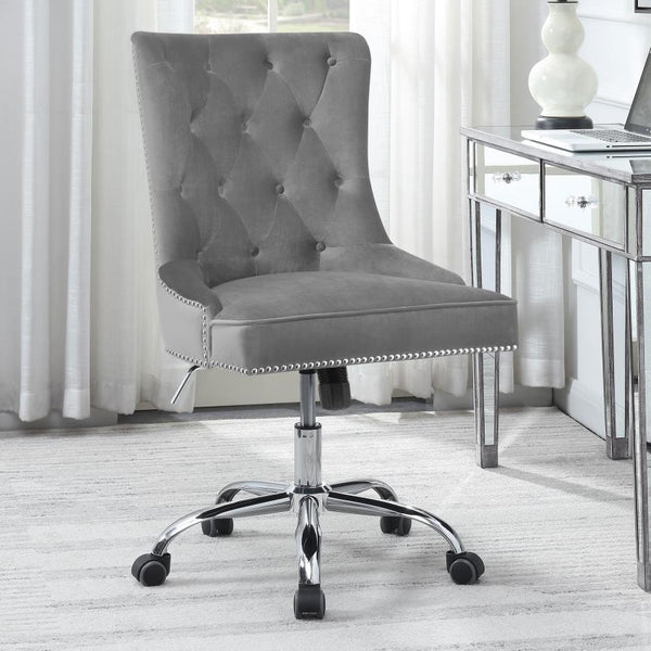 Torrance Tufted Back Office Chair Grey and Chrome