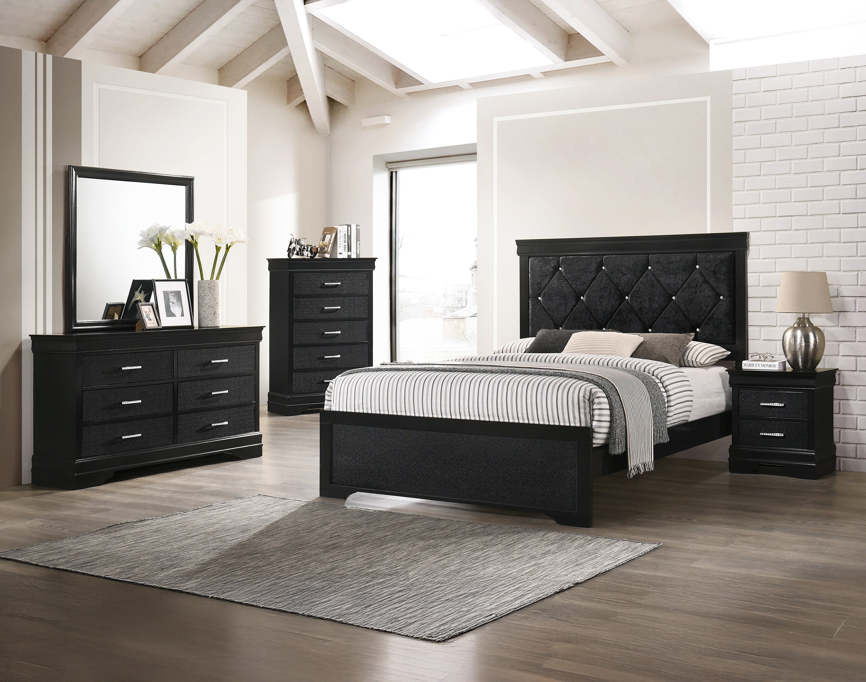 Amalia Black Bedroom Set Collection