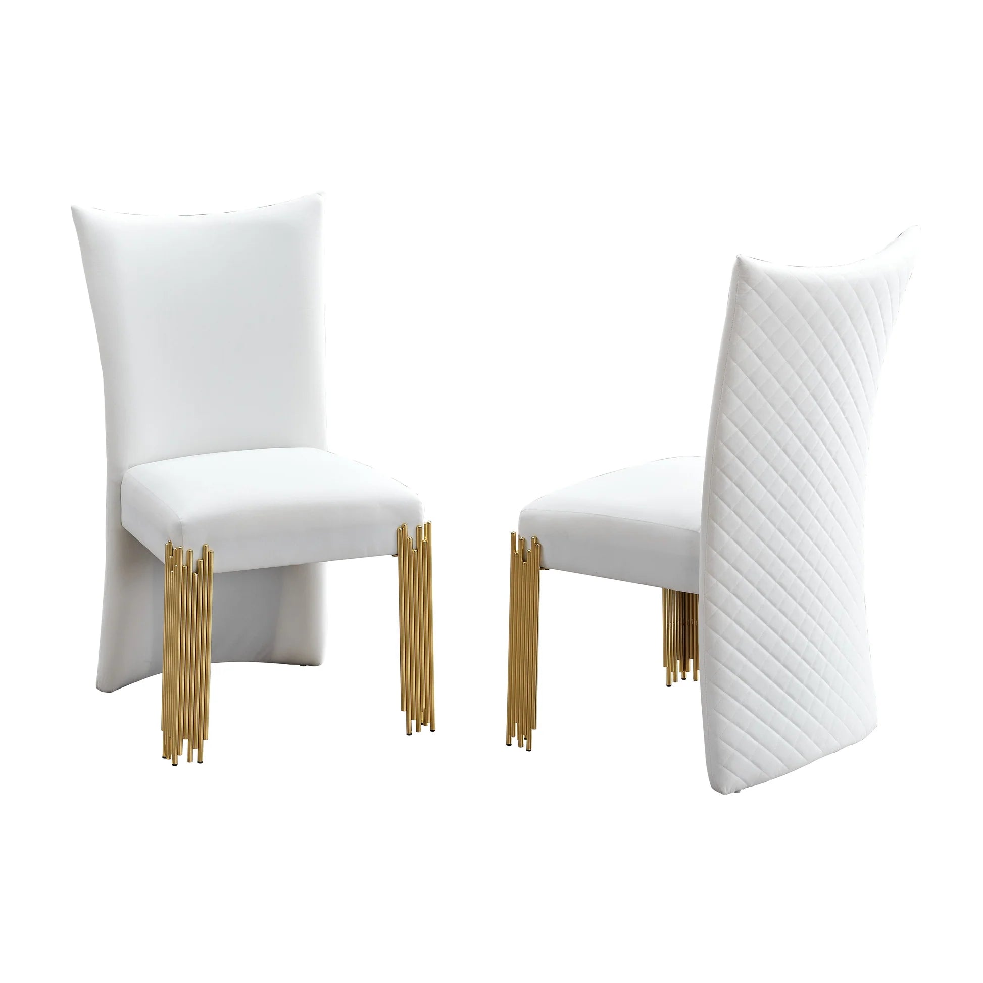 Glamor White Gold Dining Set