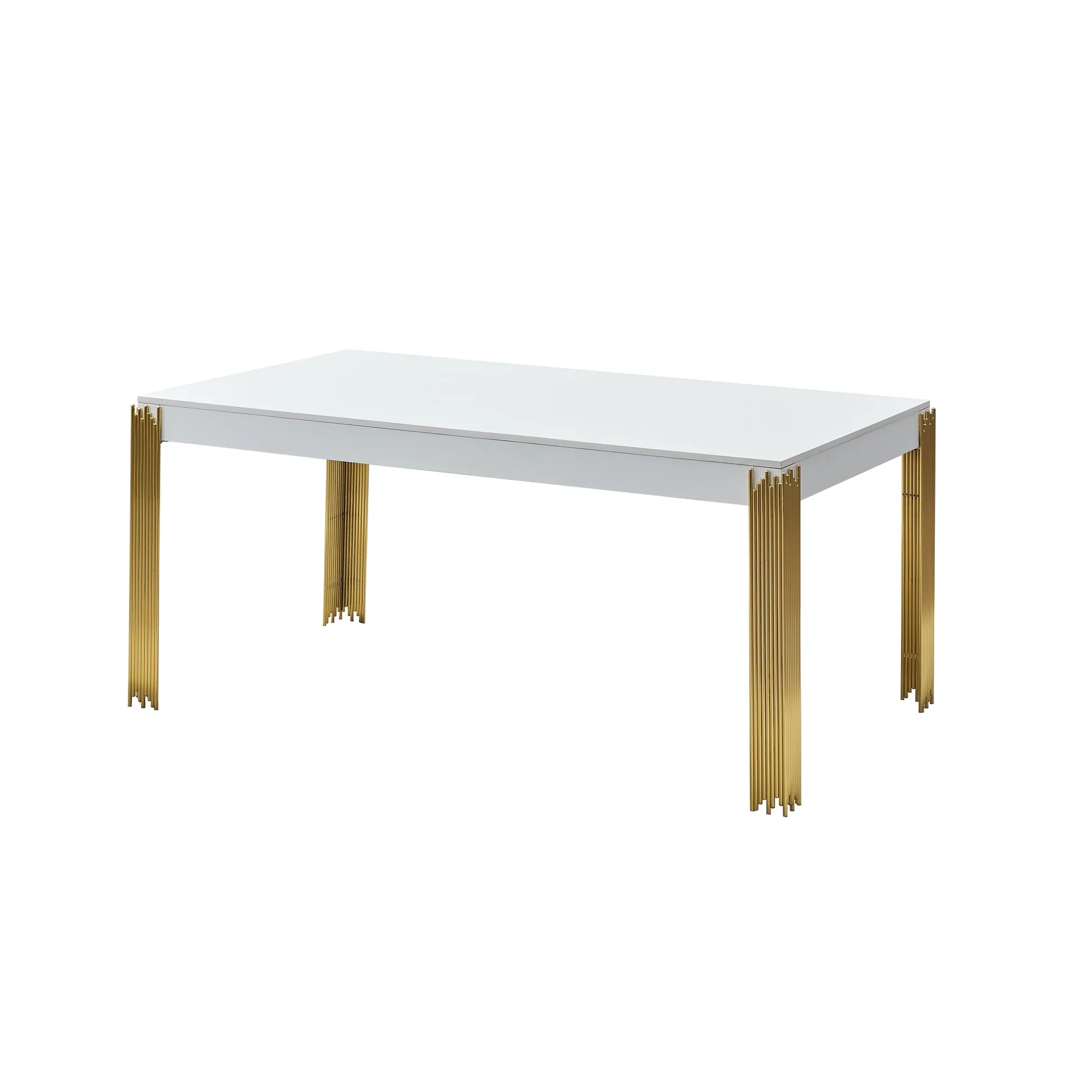 Glamor White Gold Dining Set