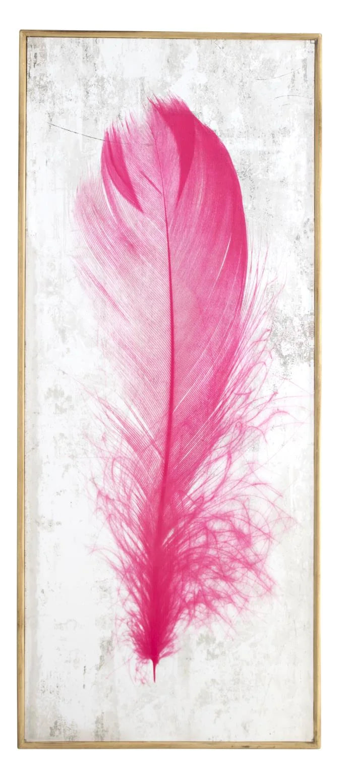 Pink Feather Wood Wall Art