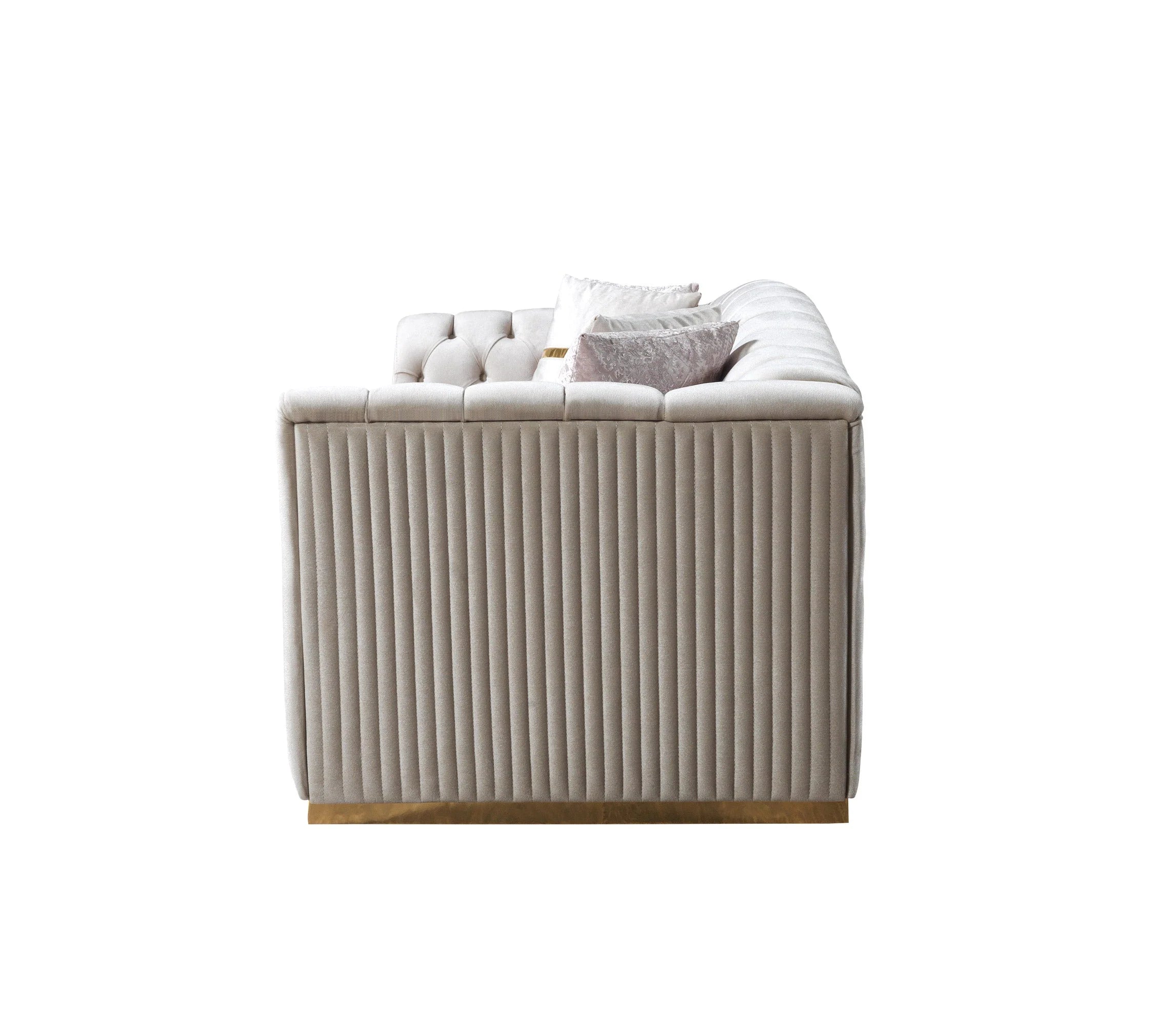 Milena Ivory Velvet Sofa