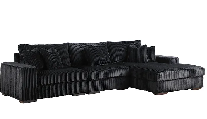 Sunday Black 3PC Sectional