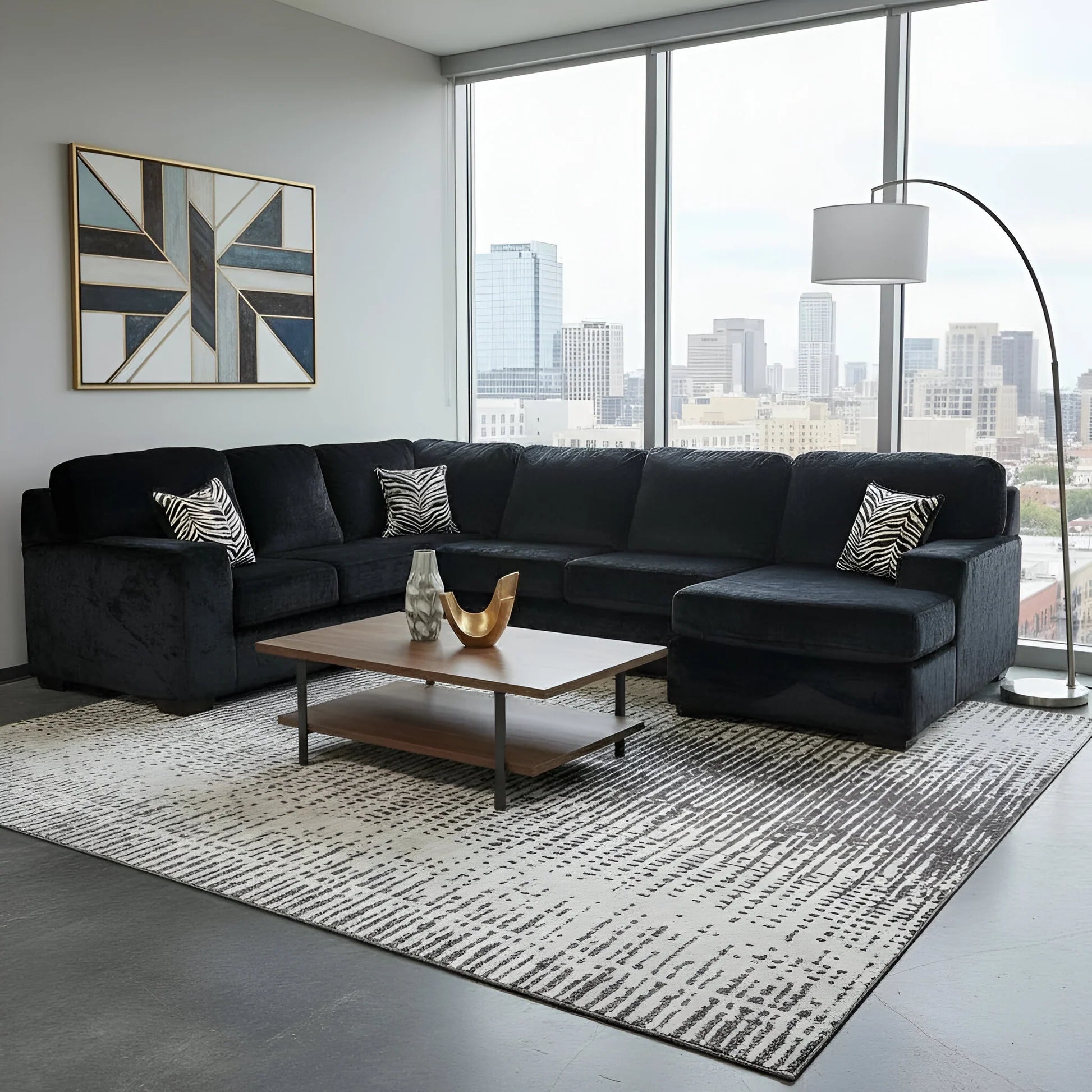 S319 Austin Furby (Black) Sectional