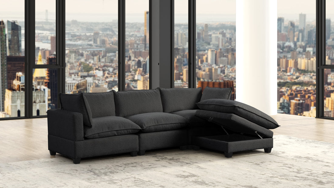 Cloud2 Black Modular Sectional (BOUCLE FABRIC)